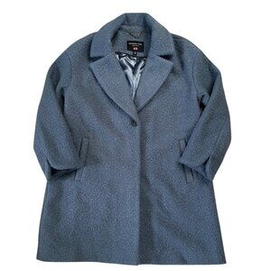London Fog Women's Sz. XL Blue Faux Wool Single Breasted Coat Peacoat Jacket NWO